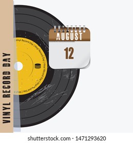 Old scratched record - the date of Vinyl Record Day