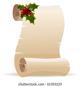 Old scroll for christmas invitation