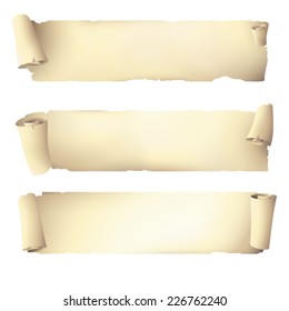 Old Scroll Paper Banners , Vector Drawing