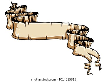 Old scroll paper hand drawn vector.