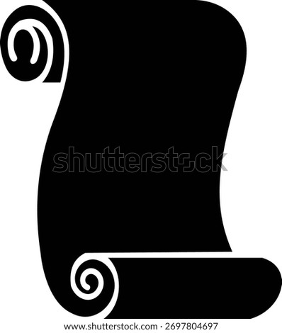 Old scroll paper icon , antique parchment, vintage manuscript, and rolled document ancient writing and medieval paper in black, line, and gradient style vector illustration