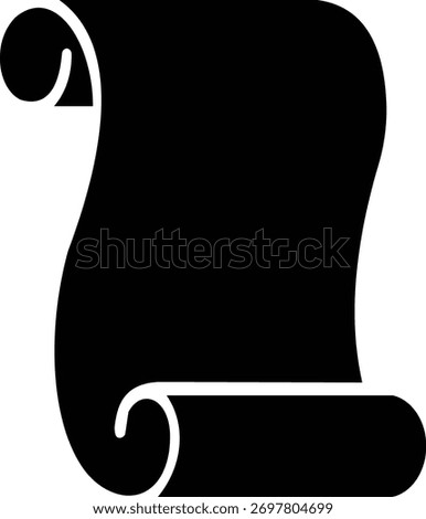 Old scroll paper icon , antique parchment, vintage manuscript, and rolled document ancient writing and medieval paper in black, line, and gradient style vector illustration
