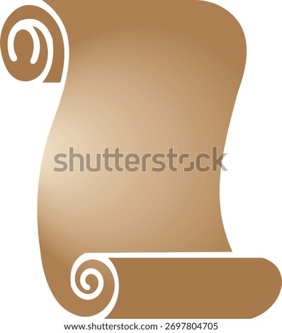 Old scroll paper icon , antique parchment, vintage manuscript, and rolled document ancient writing and medieval paper in black, line, and gradient style vector illustration