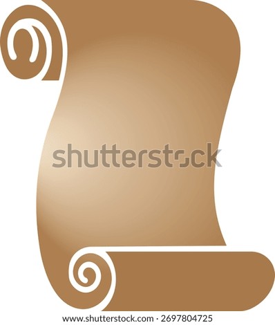 Old scroll paper icon , antique parchment, vintage manuscript, and rolled document ancient writing and medieval paper in black, line, and gradient style vector illustration