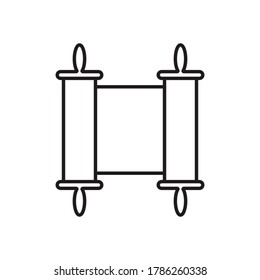 Old scroll paper line icon vector