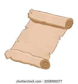 old scroll paper or parchment. Vector Illustration