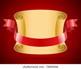 Papel de rolagem antigo com plano de fundo vetorial da faixa de opções. Eps 10.