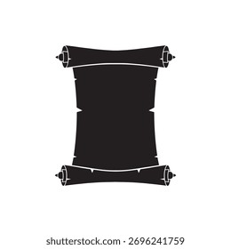 Alte Scroll Papier Silhouette Vektor flache Illustration Design.