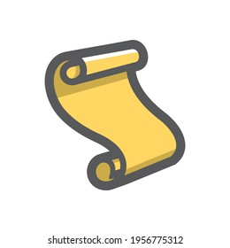 Old Scroll Paper Vector icon Cartoon illustration