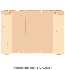 Old scroll paper vector illustration isolated on a white background.