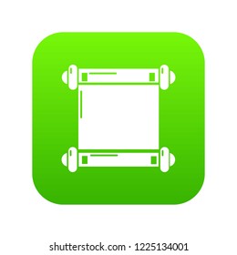 Old scroll parchment icon green vector isolated on white background