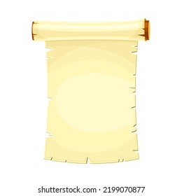 Old Scroll or Roll of Papyrus, Parchment or Paper Containing Writing Vector Illustration