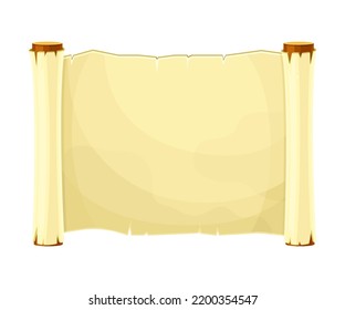 Old Scroll or Roll of Papyrus, Parchment or Paper Containing Writing Vector Illustration