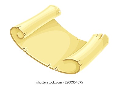 Old Scroll or Roll of Papyrus, Parchment or Paper Containing Writing Vector Illustration