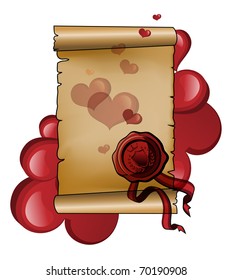 Old scroll with sealing wax