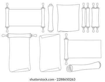 Old scroll vector design illustration isolated on white background