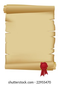 Old scroll with wax seal