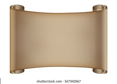 Old Scrolled Paper. Vector illustration Isolated on white background.