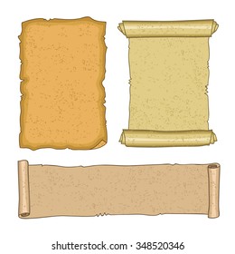 The old scrolls. Vector color illustration on a white background, painted by hand.