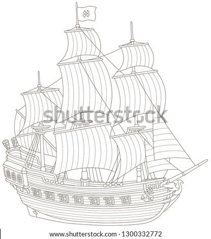 Poster: Old sea pirate sailing