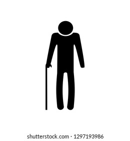 Old senior man. Outline vector
