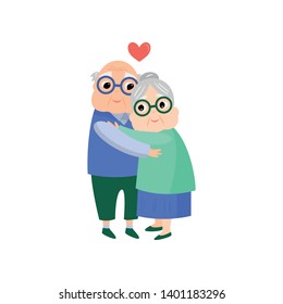 Old senior pensioner couple in love forever life