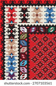 Old Serbian Carpet from Pirot pattern form