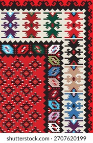 Old Serbian Carpet from Pirot pattern 