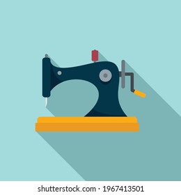 Icono de máquina de coser antigua. Ilustración plana del icono vectorial de la máquina de coser antigua para el diseño web