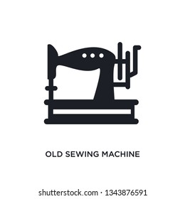 old sewing machine isolated icon. simple element illustration from sew concept icons. old sewing machine editable logo sign symbol design on white background. can be use for web and mobile