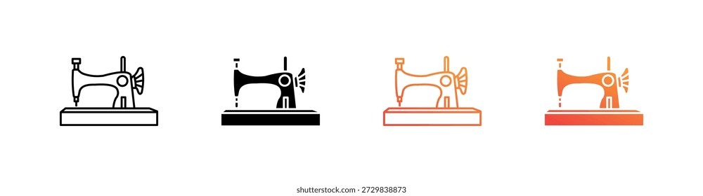Old Sewing Machine Multiple Style Icon Set Collection