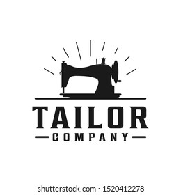 Sewing Machine Vintage Tailor Logo Design Stock Vector (Royalty Free ...