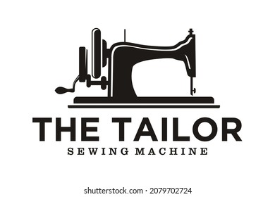 Old Sewing Machine for Vintage Tailor Logo design
