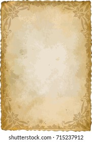 old sheet of paper with floral frame
