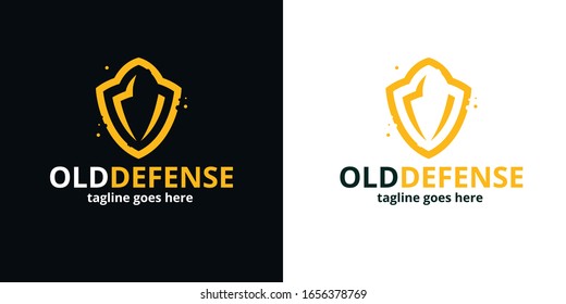 Old Shield Defense Protect Logo
