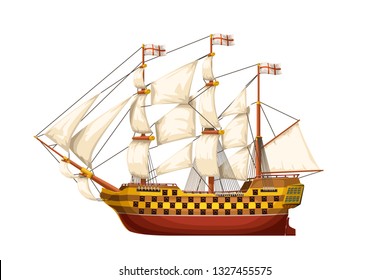 old ship isolated