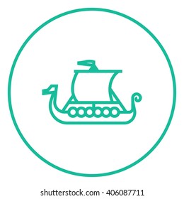 Old ship line icon.