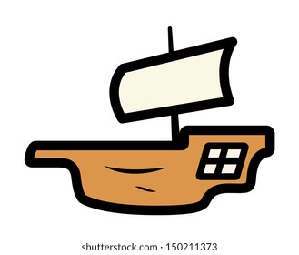 Old Ship Minimal Illustration