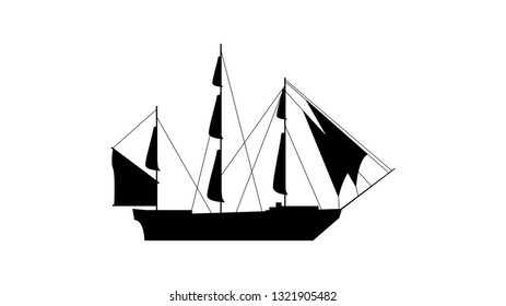 Old ship silhouette icon. Element of ship icon. Premium quality graphic design icon. Signs and symbols collection icon for websites, web design, mobile app