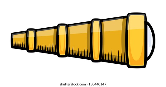 Old Ship Telescope - Vector Illustration