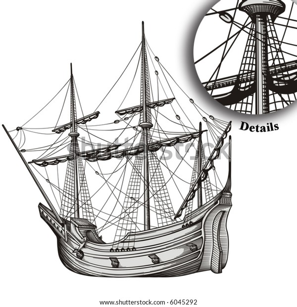 Old Ship Vector Stock Vector (Royalty Free) 6045292