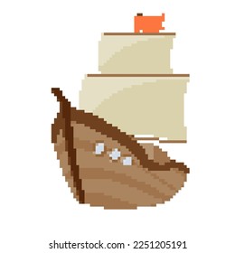Old Ship.Vector illustration that is easy to edit.