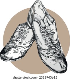 Old shoes vectorial illustration vintage