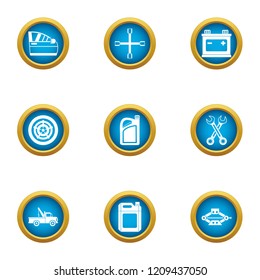 Old shop icons set. Flat set of 9 old shop vector icons for web isolated on white background