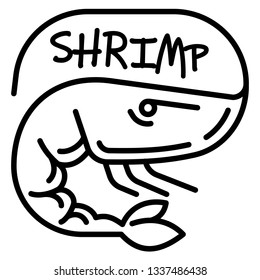 Old shrimp icon. Outline old shrimp vector icon for web design isolated on white background
