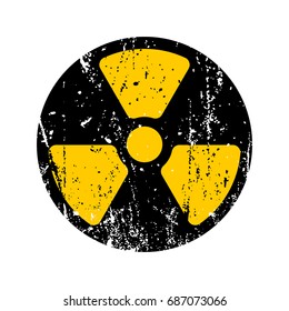 old sign radioactive danger. Shabby retro toxic danger symbol grunge
