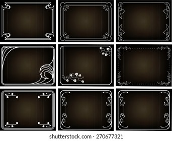 Old silent movie frames in art nouveau style