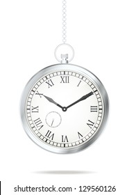 Old silver watch. Vector illustration