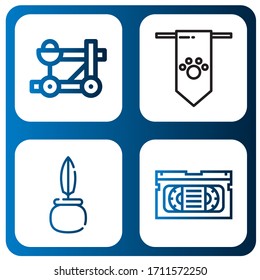antiguos iconos simples. Contiene iconos como Catapult, Banner, Quill, Vhs, puede ser usado para web, móvil y logotipo