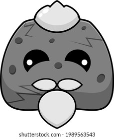 old simple stone mascot character cartoon vector
